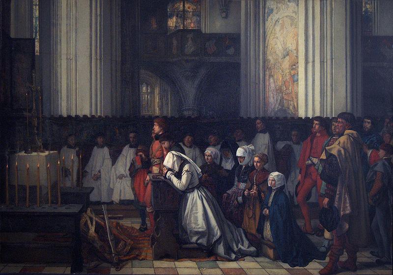 Henri Leys The Trental Mass for Berthal de Haze oil painting image